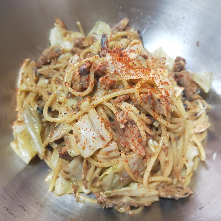 家にある材料で超簡単!! 鯖の味噌煮缶で絶品パスタ